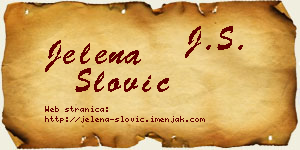 Jelena Slović vizit kartica